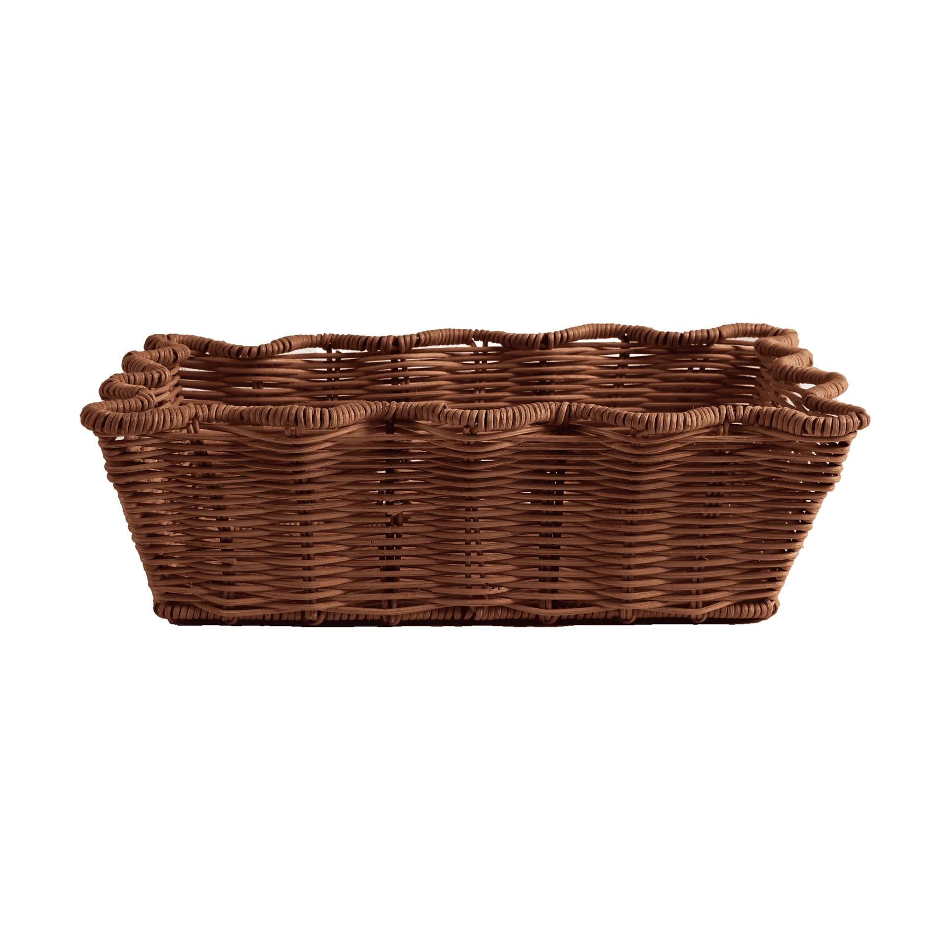 Scallop Rattan kori, Tummanruskea, 20x30 cm Pick a Poppy