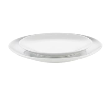 Cecil lautanen litteä valkoinen - Ø16 cm - Pillivuyt