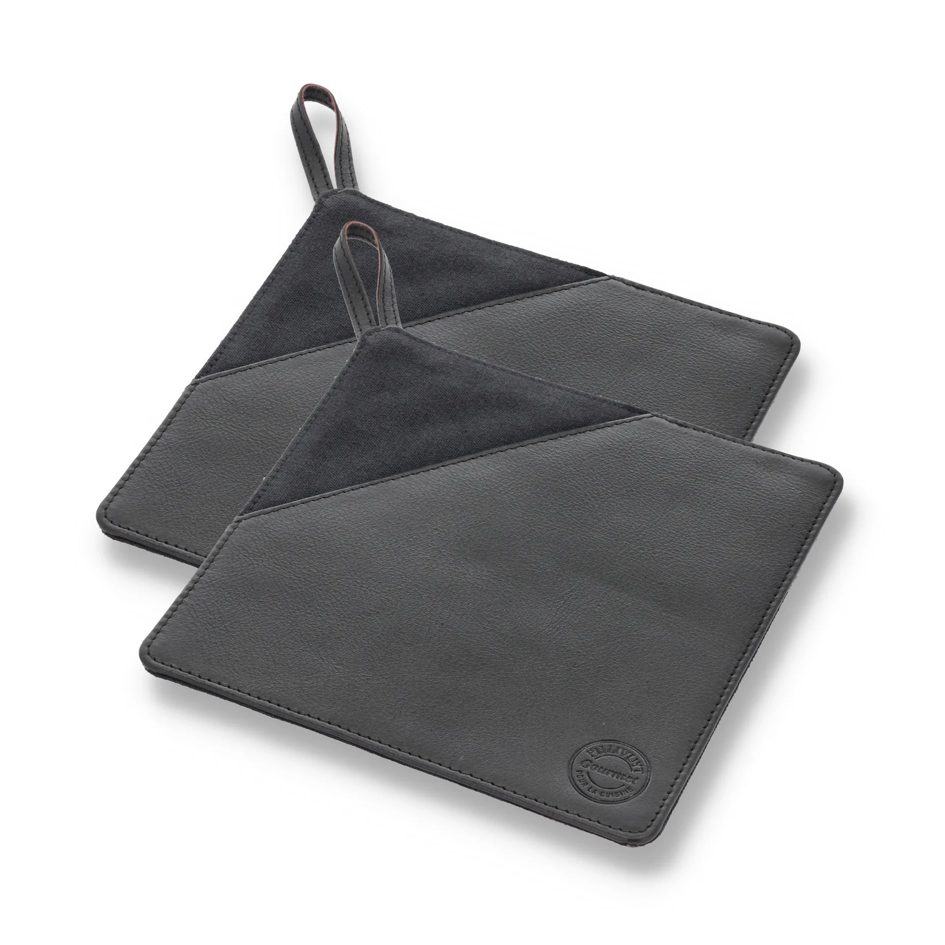 Pillivuyt Gourmet -pannulappu 20,5 x 20,5 cm 2-pakkaus, Musta nahka Pillivuyt