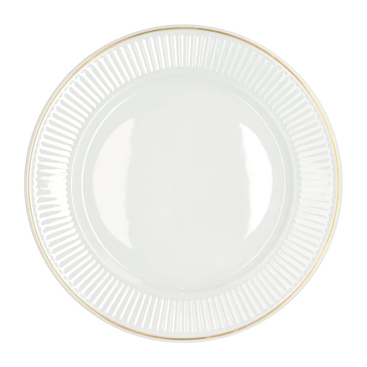 Plissé lautanen kultareunuksella Ø 22 cm, Valkoinen Pillivuyt