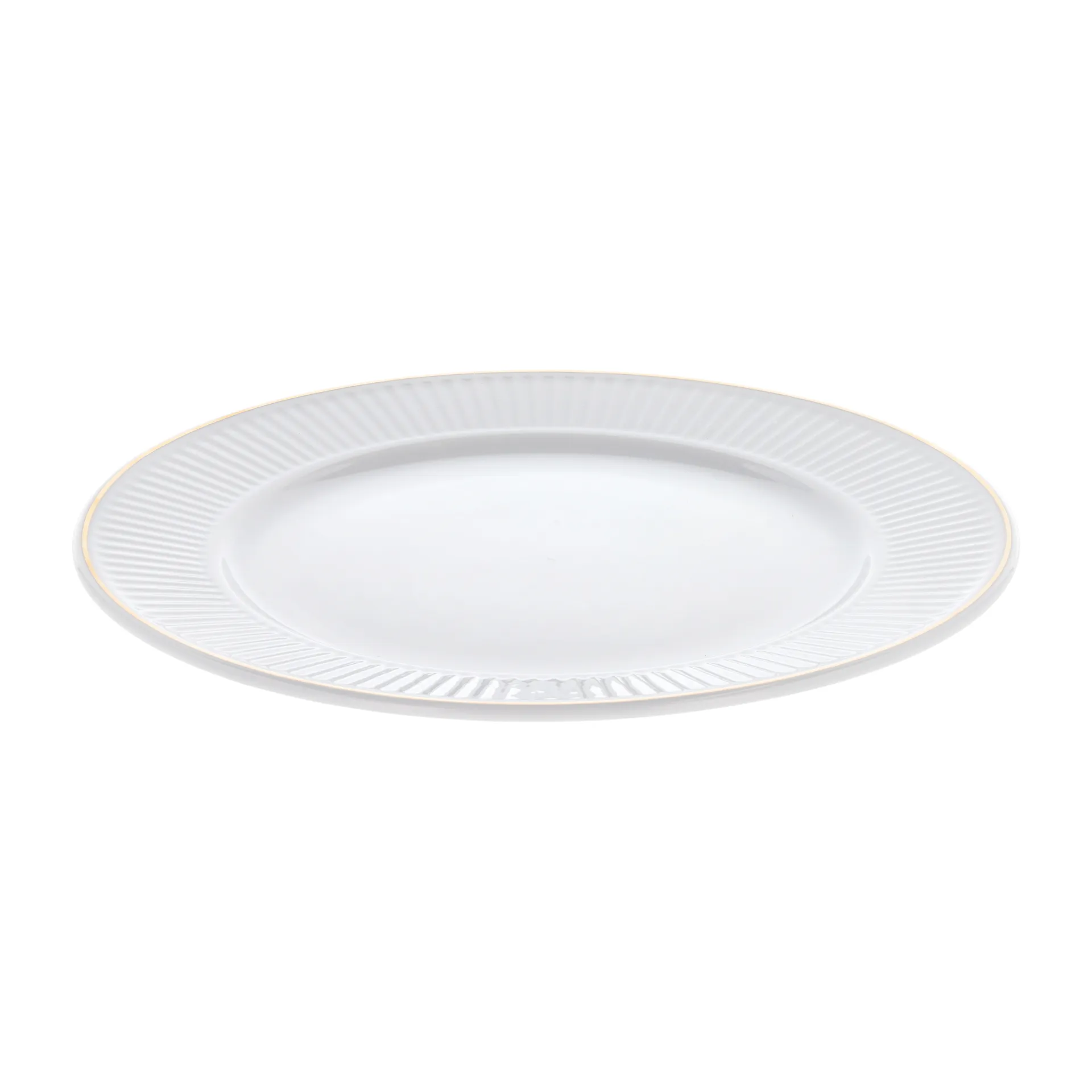 Plissé lautanen kultareunuksella Ø 28 cm, Valkoinen Pillivuyt
