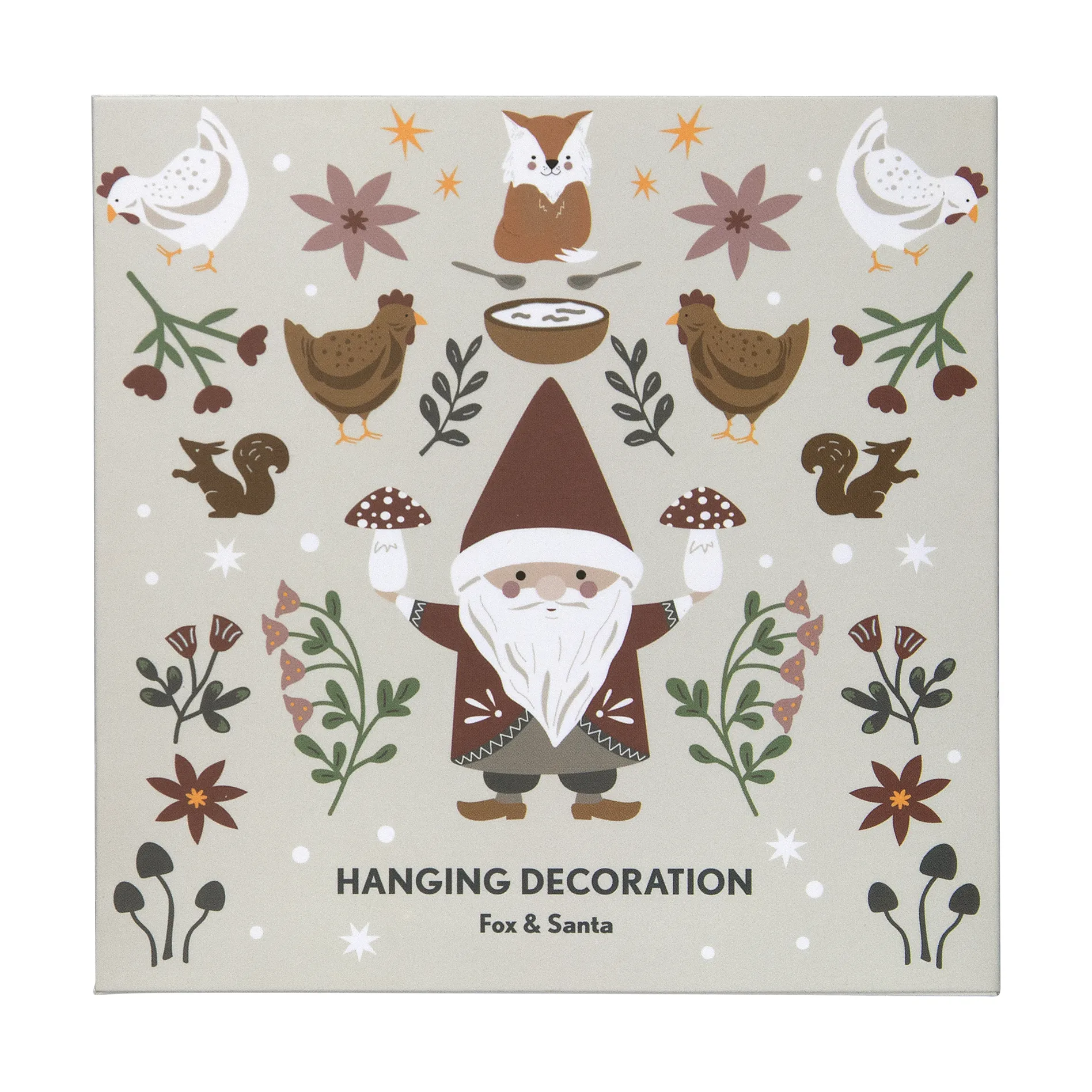 Fox & Santa joulukoriste, Hopea Pluto Design