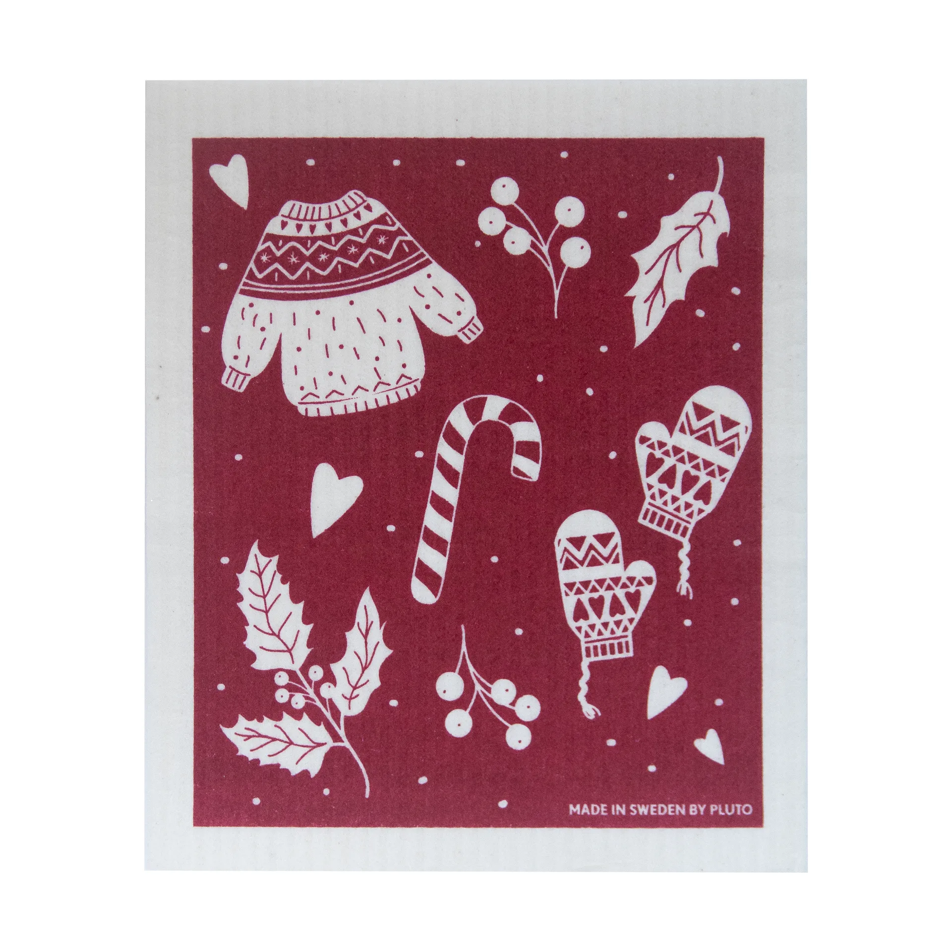 Winter tiskirätti 17x20 cm, Punaharmaa Pluto Design