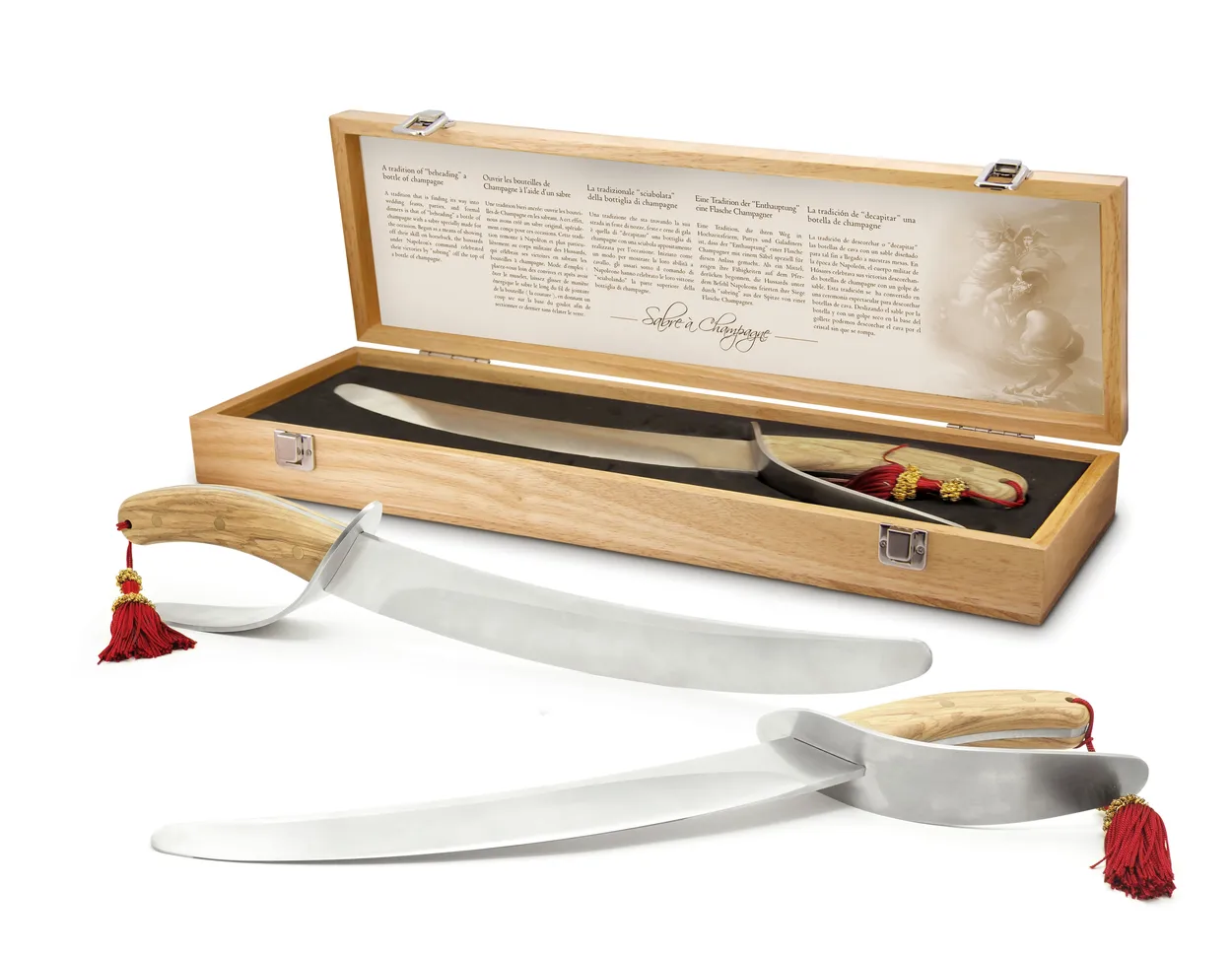 Pulltex Hussard samppanjasapeli 50,5 cm Ruostumaton teräs - tammi