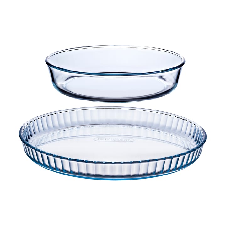Iconic piirakkavuokasetti borosilikaattilasia - 2 osaa - Pyrex