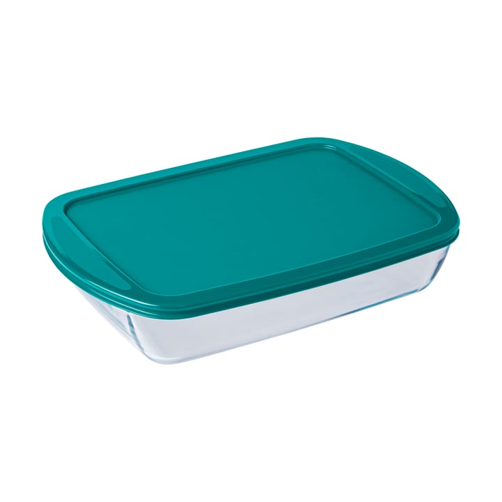 Suorakaiteen muotoinen purkki kannella lasia - 40x27x7 cm - Pyrex