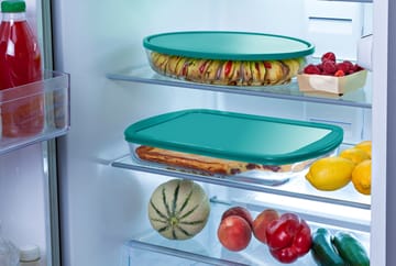 Suorakaiteen muotoinen purkki kannella lasia - 40x27x7 cm - Pyrex