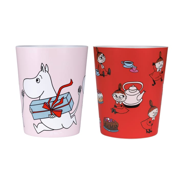 Mumin Lilla My tumblermukit 20 cl 2-pack. - Punainen-vaaleanpunainen - Rätt Start