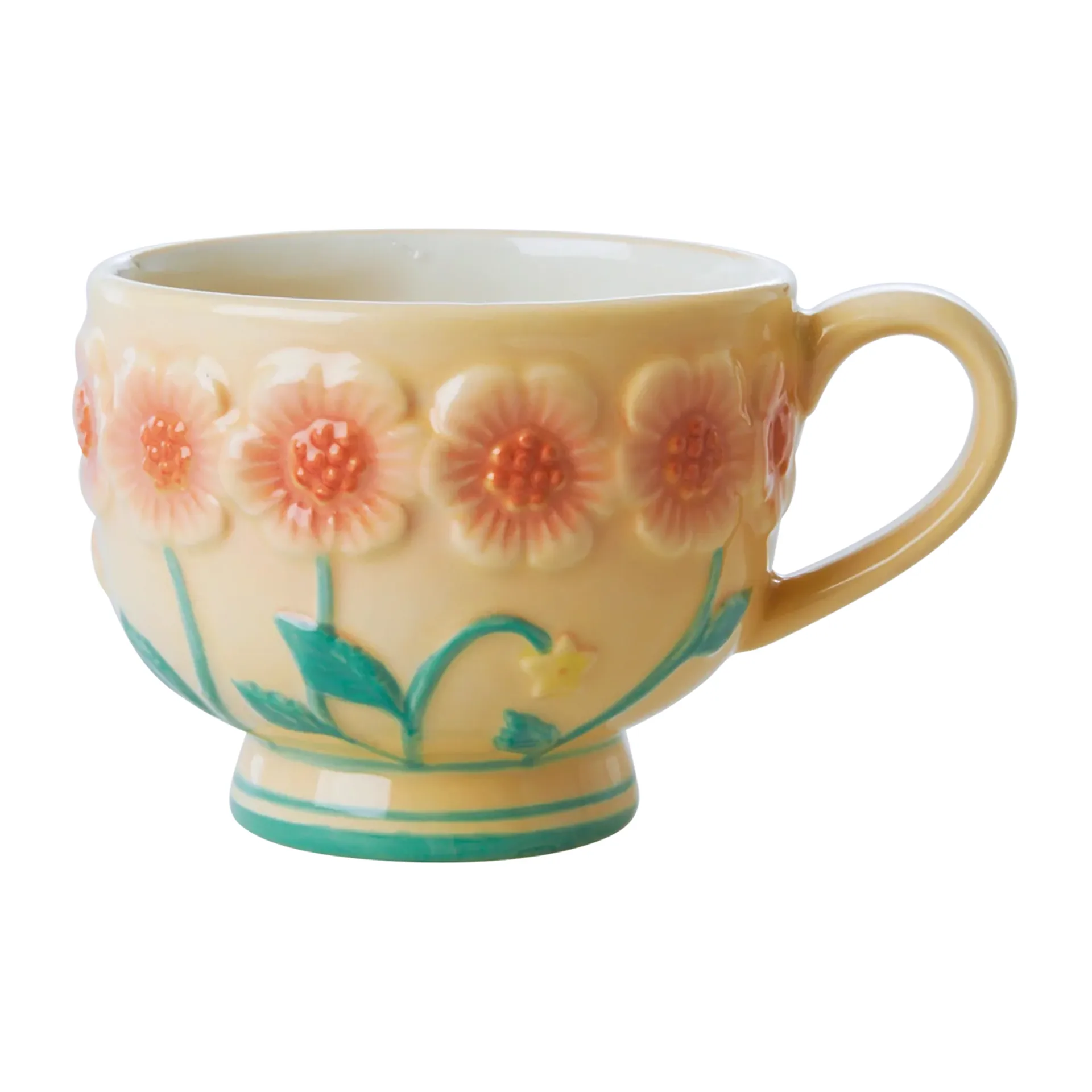 Rice Embossed Flower -keramiikkamuki 30 cl, Creme RICE