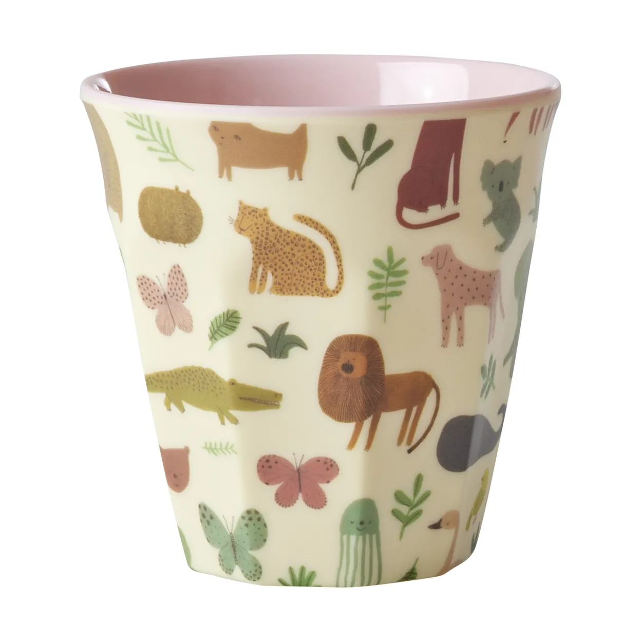 RICE Rice lasten kuppi melamiini Sweet Jungle Print-Soft Pink