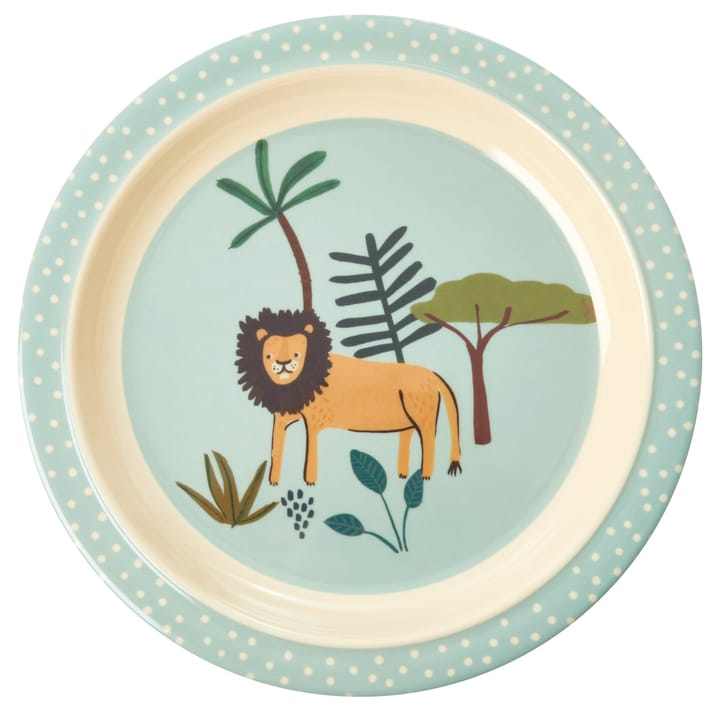Rice lasten lautanen Jungle animals - Blue-multi - RICE