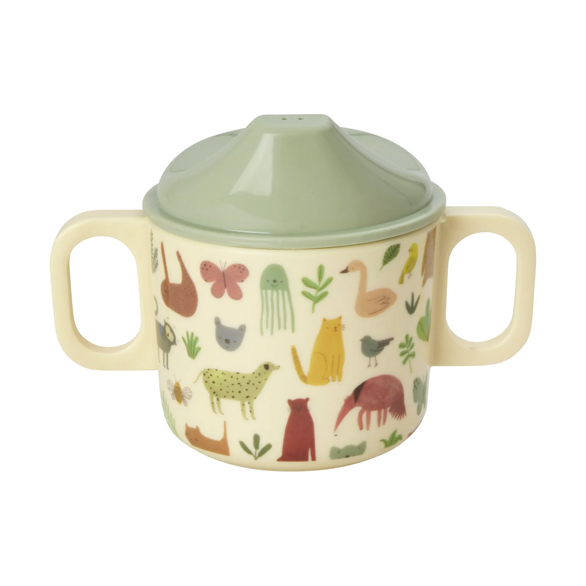 Rice lasten muki kahdella kahvalla 20 cl, Sweet Jungle Print-Cream RICE