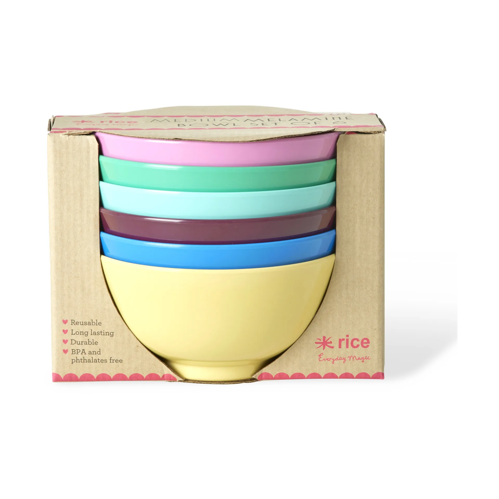 Rice melamiinikulho medium 70 cl 6-pack., Näytä oikeat värisi RICE
