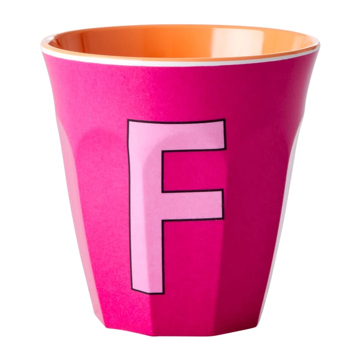 Rice melamiinikuppi medium kirjain F 30 cl - Fuchsia - RICE