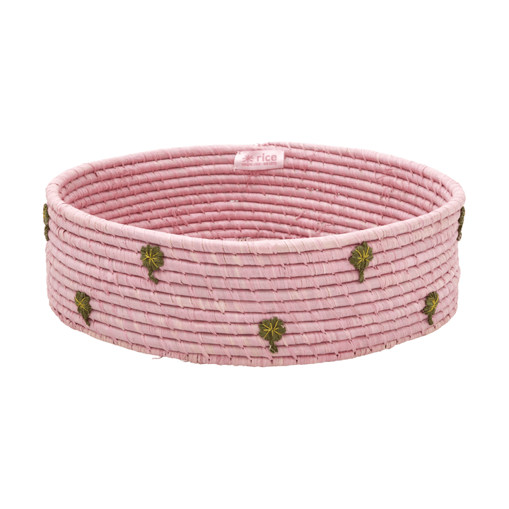 Rice raffia säilytyskori matala Ø 35 cm, Pink RICE