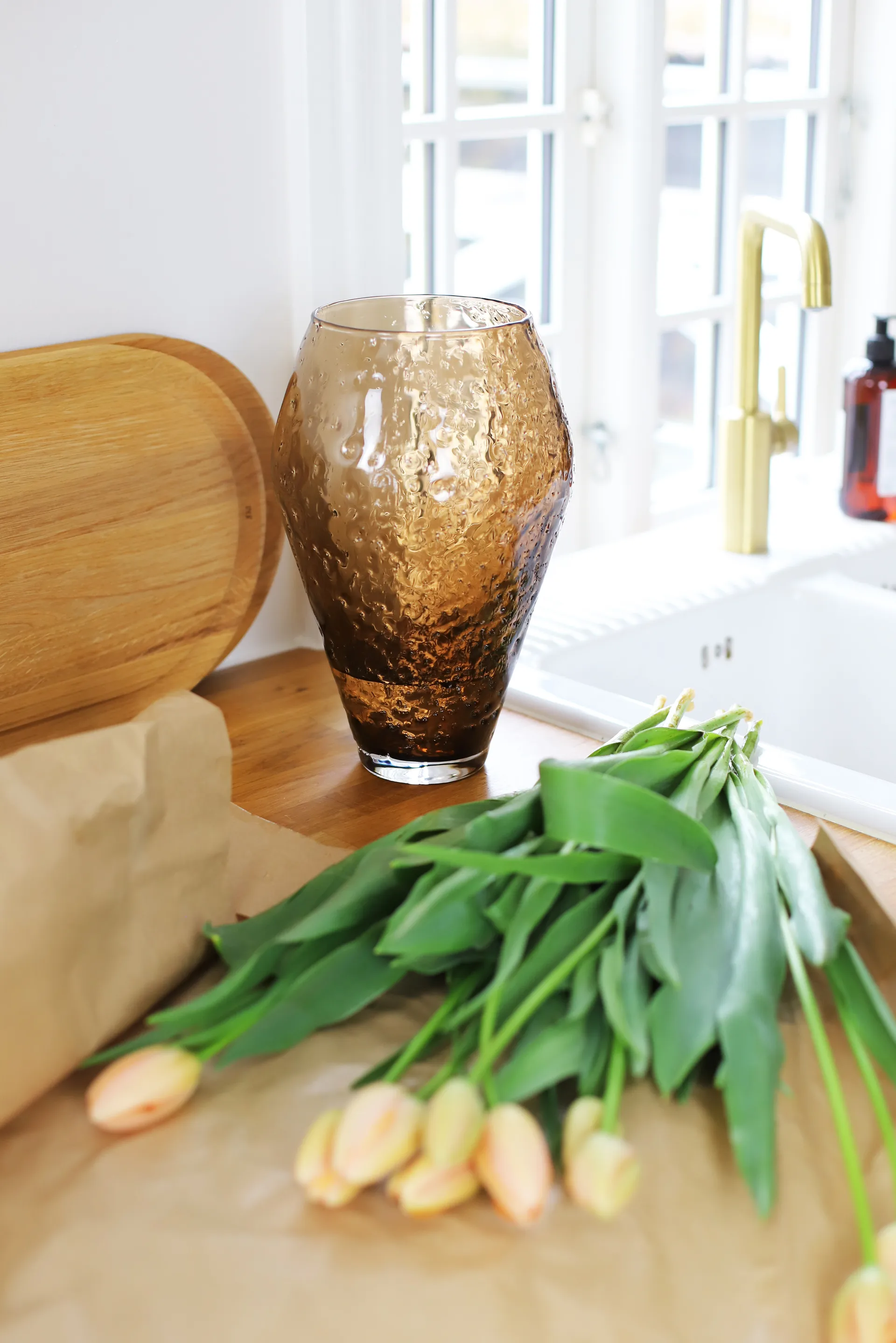 Crushed lasimaljakko large, Sepia brown Ro Collection