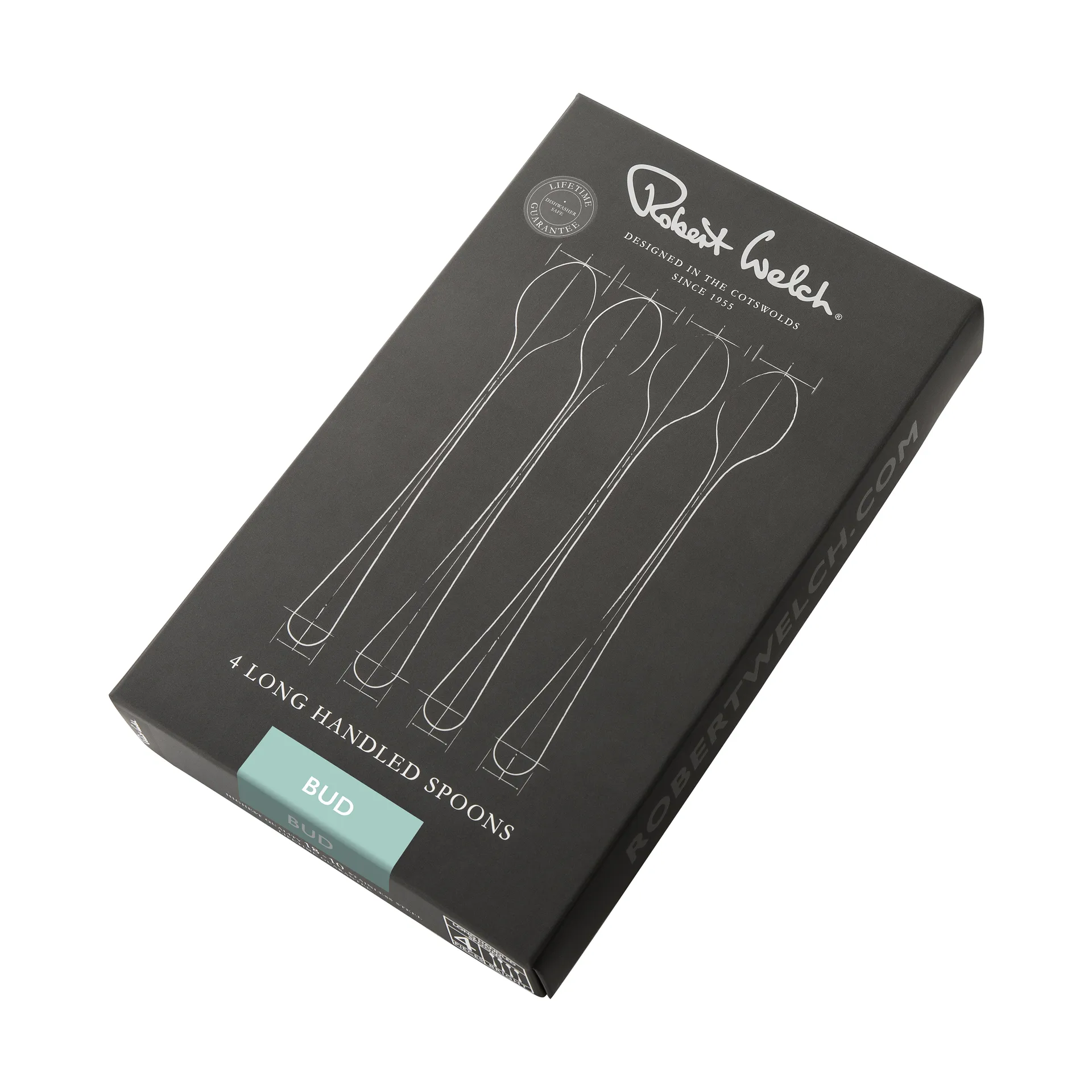 Bud Bright lattelusikka, 4 kpl, Ruostumatonta terästä Robert Welch