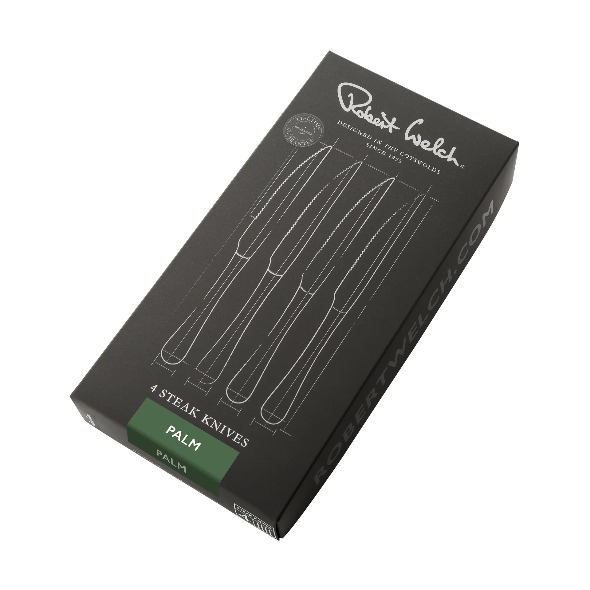 Palm Bright -grilliveitsi 4-pakkaus, Ruostumaton teräs Robert Welch