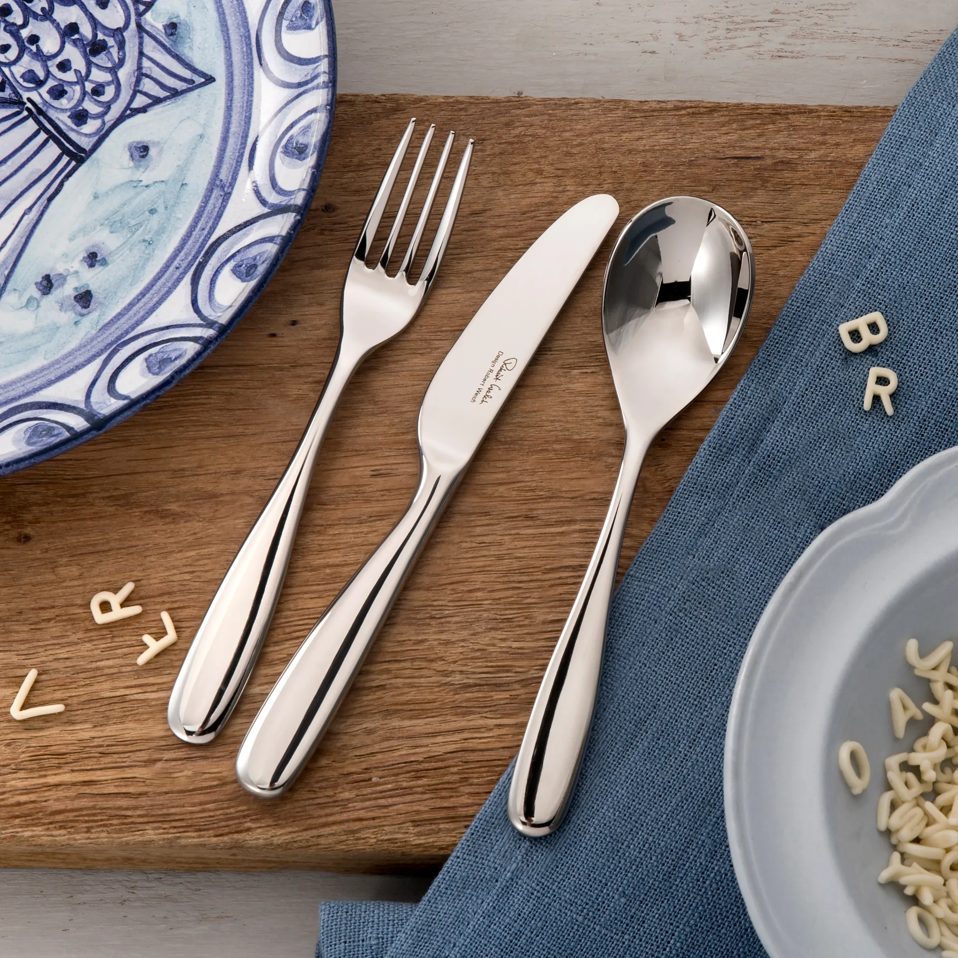 Stanton Bright lasten aterimet 3 osaa, Ruostumaton teräs Robert Welch