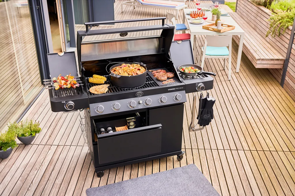 Videro PRO G6-S Vario+ kaasugrilli, Mattamusta Rösle