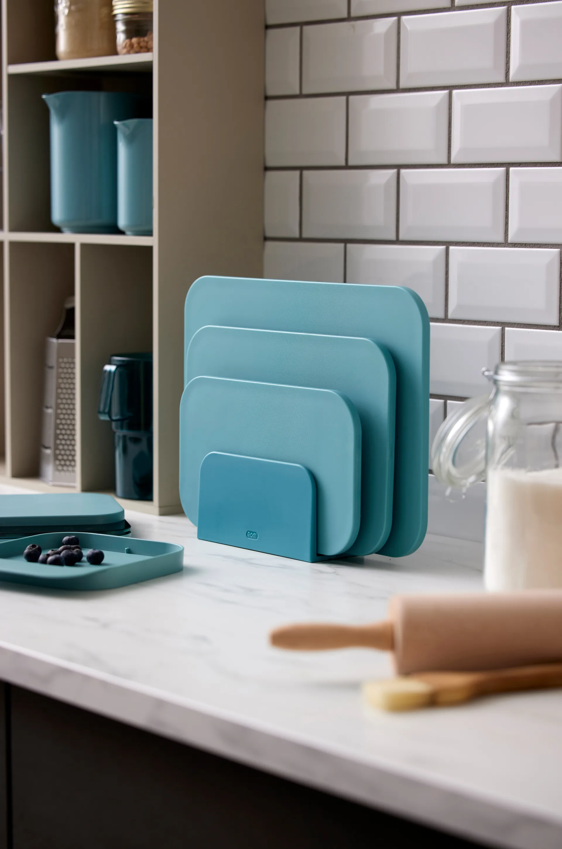 Choptima leikkuulauta setti 3 osaa ja pidike, Nordic green Rosti