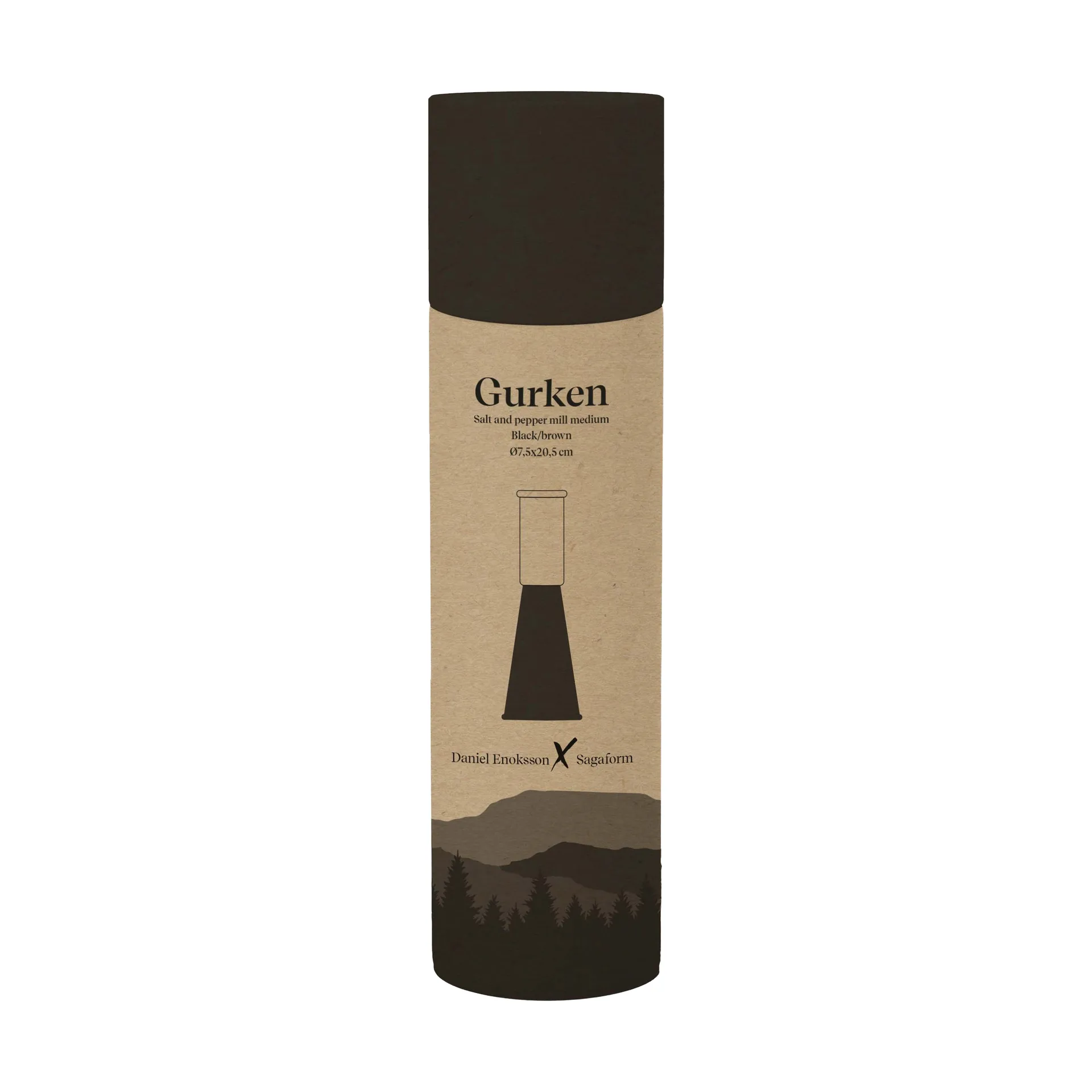 Gurken suola- ja pippurimylly medium 20,5 cm, Musta-ruskea Sagaform