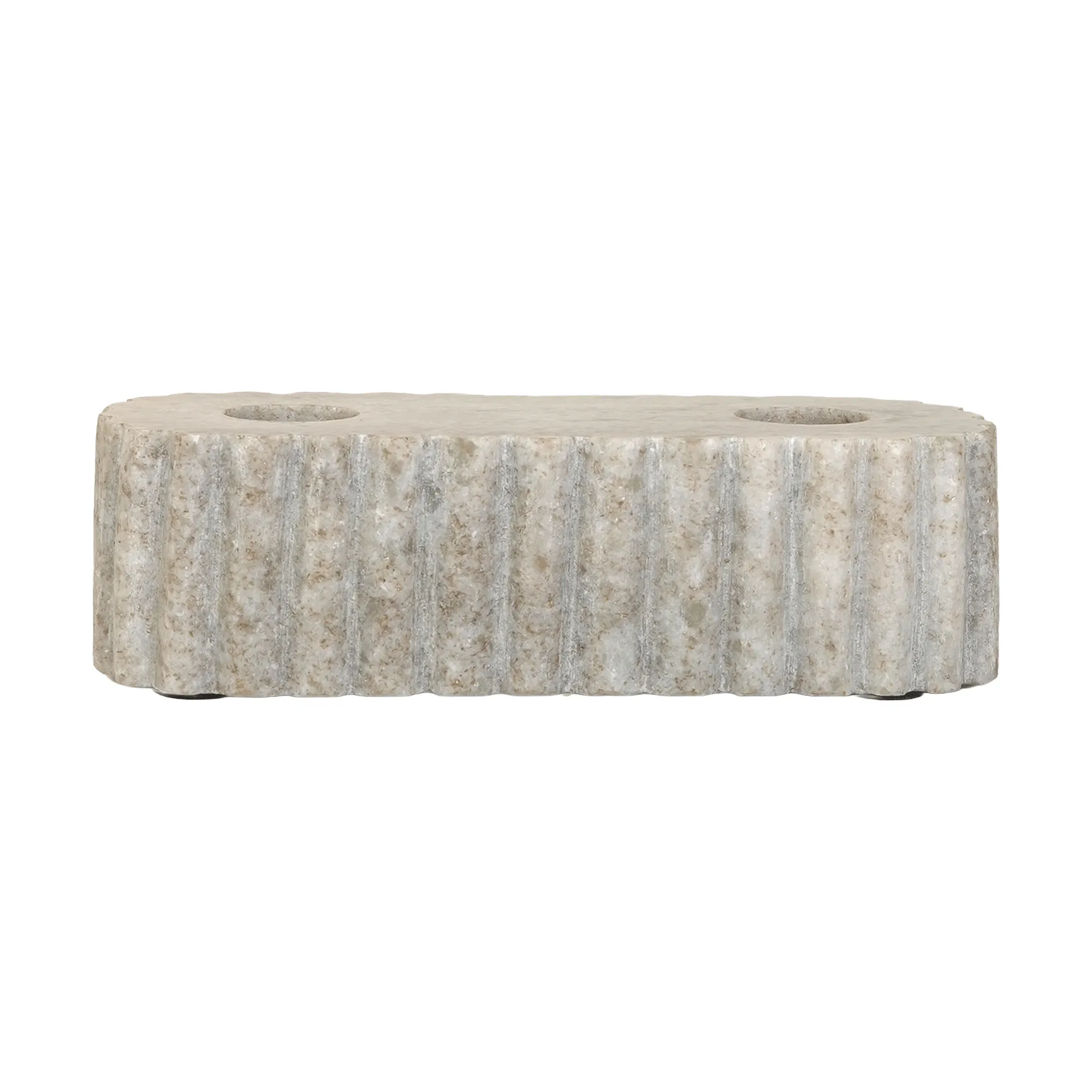 Sagaform Kivinen kaksiosainen kynttilänjalka Travertiini, 15x6x4 cm