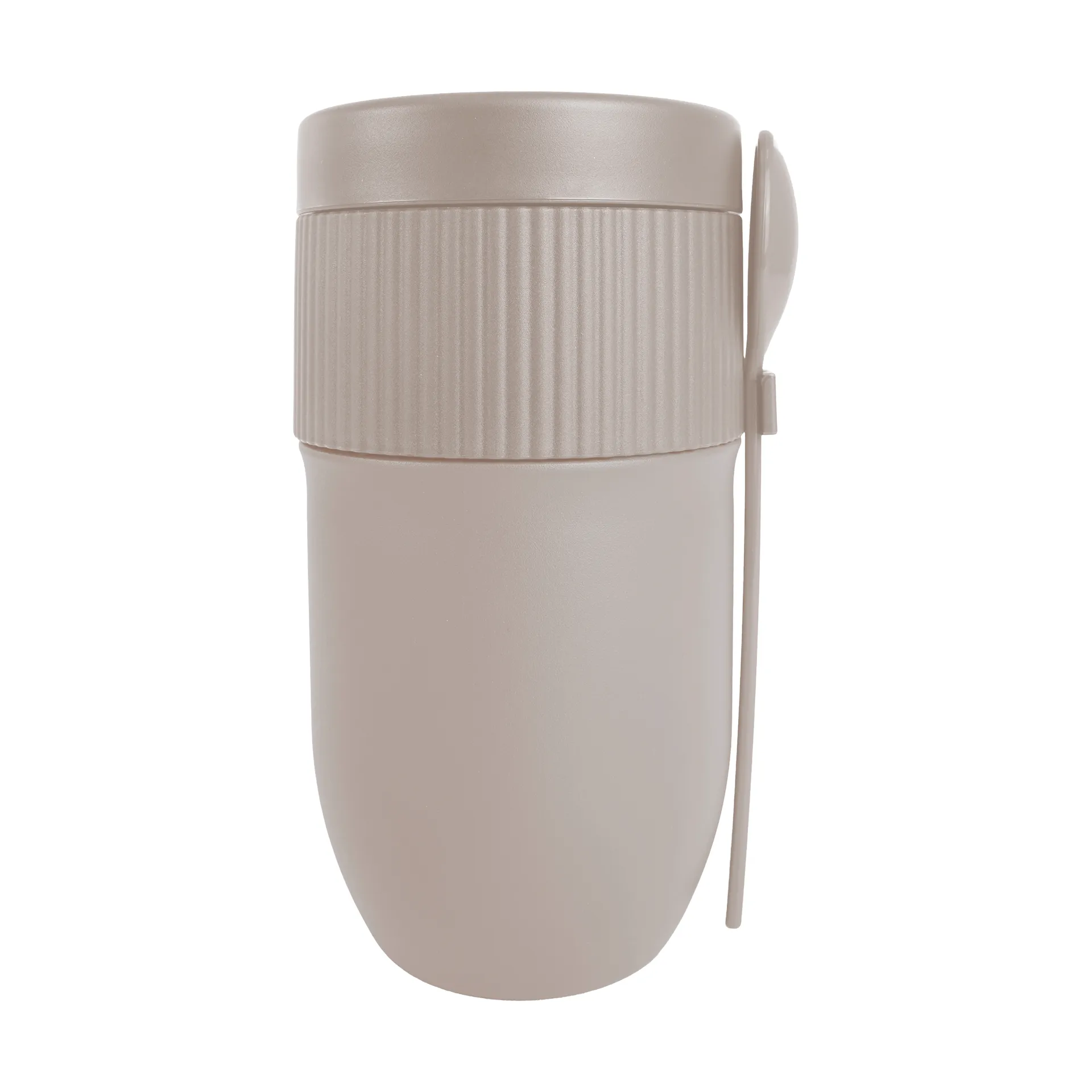 Sagaform Ted termosjogurttimuki lusikalla Beige Pantone Warm gray 3C, 32 cl