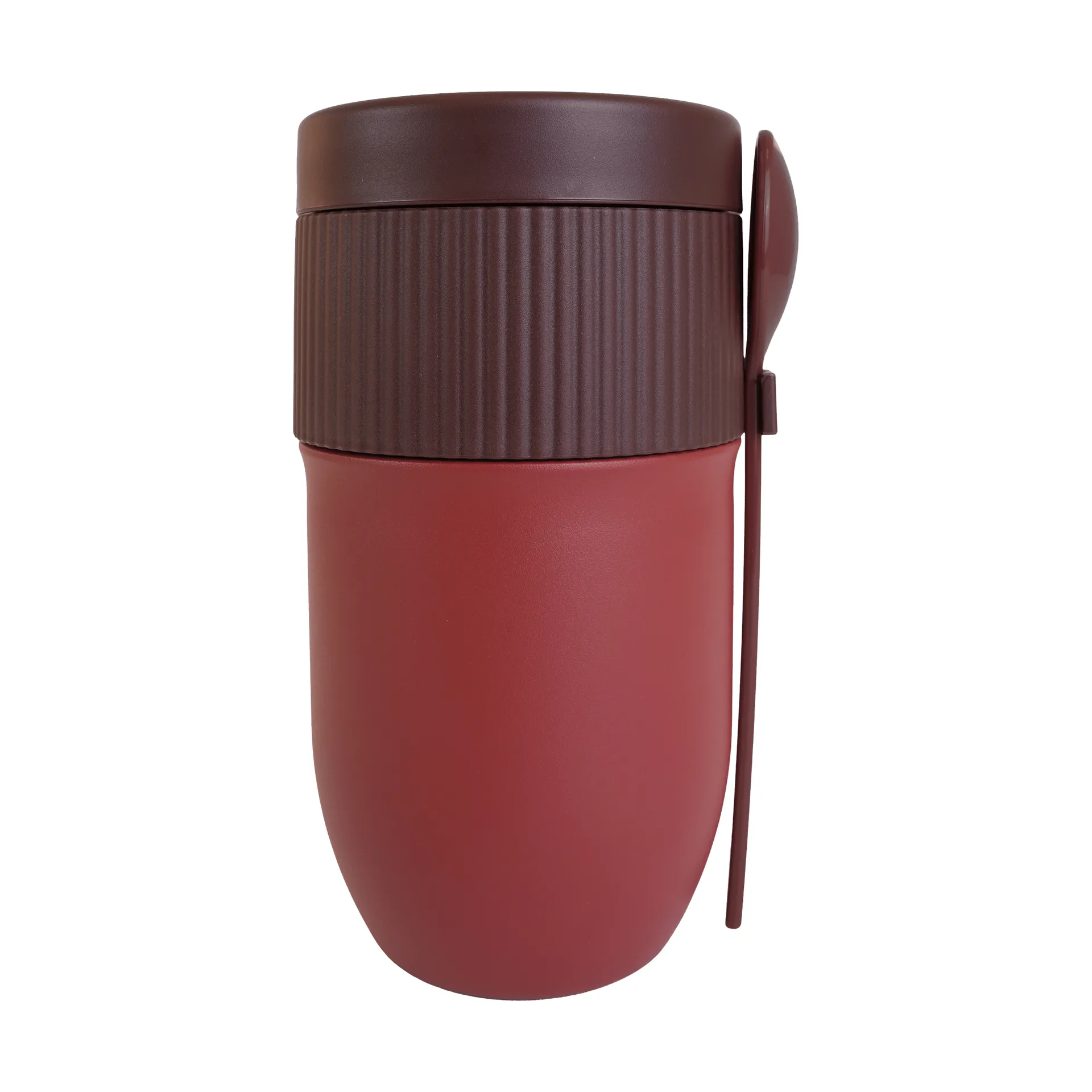Sagaform Ted termosjogurttimuki lusikalla Viininpunainen Pantone 7624C, 32 cl