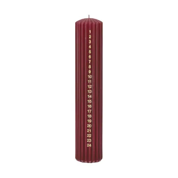 Awaiting kalenterikynttilä - Syvän viininpunainen, 25 cm - Scandi Essentials