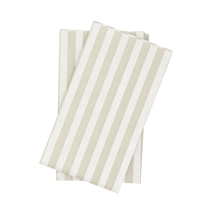 Bold Stripe paperiservetti - Valkoinen–beige, 15-pack, 33x40 cm - Scandi Essentials