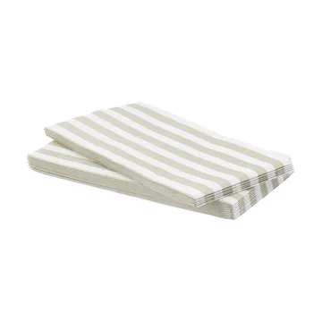 Bold Stripe paperiservetti - Valkoinen–beige, 15-pack, 33x40 cm - Scandi Essentials