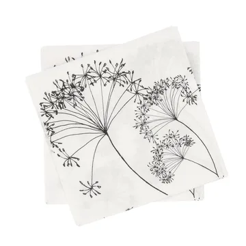 Botanical paperiservietti - Valkoinen-musta, 20-pack, 33x33 cm - Scandi Essentials