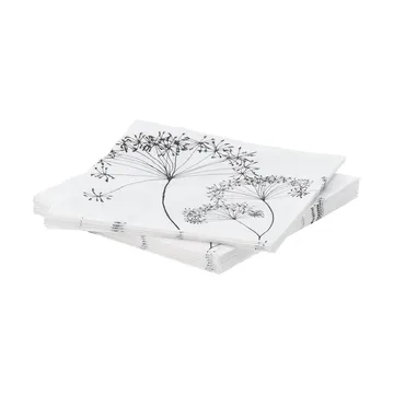 Botanical paperiservietti - Valkoinen-musta, 20-pack, 33x33 cm - Scandi Essentials