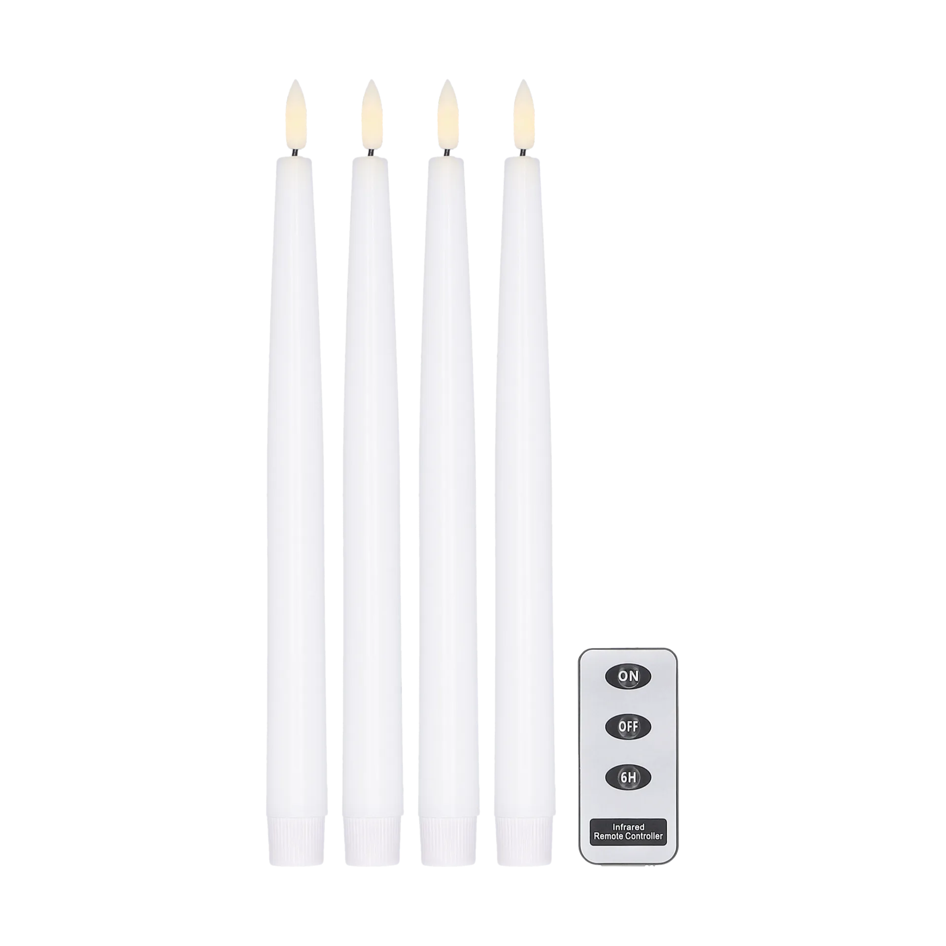 Bright LED-kynttilä 28,5 cm 4-pakkaus kaukosäätimellä, Valkoinen Scandi Essentials