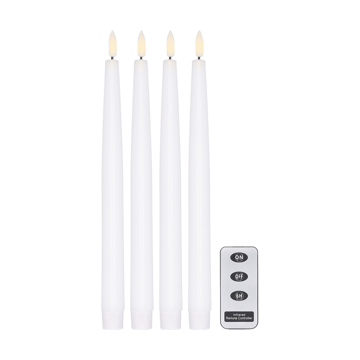 Bright LED-kynttilä 28,5 cm 4-pakkaus kaukosäätimellä - Valkoinen - Scandi Essentials