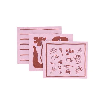 Daily tiskirätti kuviolla - Rosa, 3-pack - Scandi Essentials