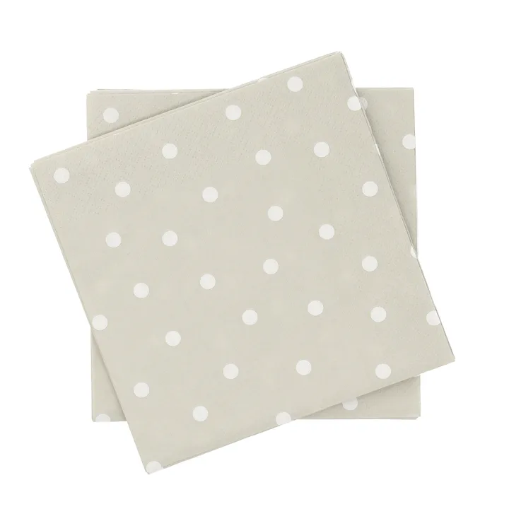 Fine Dots paperiservetti - Valkobeige, 20-pack, 33x33 cm - Scandi Essentials