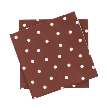 Fine Dots paperiservetti - Viininpunainen-valkoinen, 20‑pakkaus, 33x33 cm - Scandi Essentials
