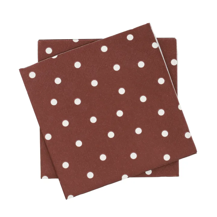 Fine Dots paperiservetti - Viininpunainen-valkoinen, 20‑pakkaus, 33x33 cm - Scandi Essentials