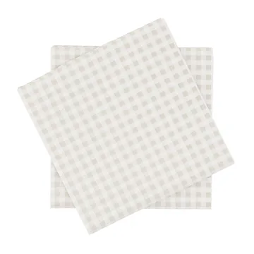 Fine grid paperiservetti - Valkobeige, 20-pack, 33x33 cm - Scandi Essentials