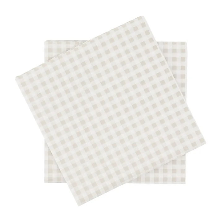 Fine grid paperiservetti - Valkobeige, 20-pack, 33x33 cm - Scandi Essentials