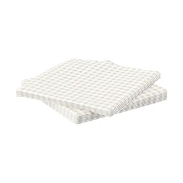 Fine grid paperiservetti - Valkobeige, 20-pack, 33x33 cm - Scandi Essentials