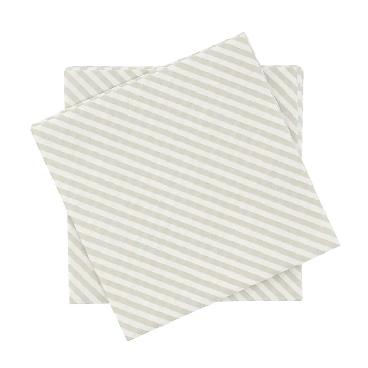 Hienoraitainen paperiservetti - Valkobeige, 20-pack, 33x33 cm - Scandi Essentials