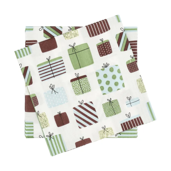 Lahja paperiservietti - Monivärinen, 20‑pakkaus, 33x33 cm - Scandi Essentials