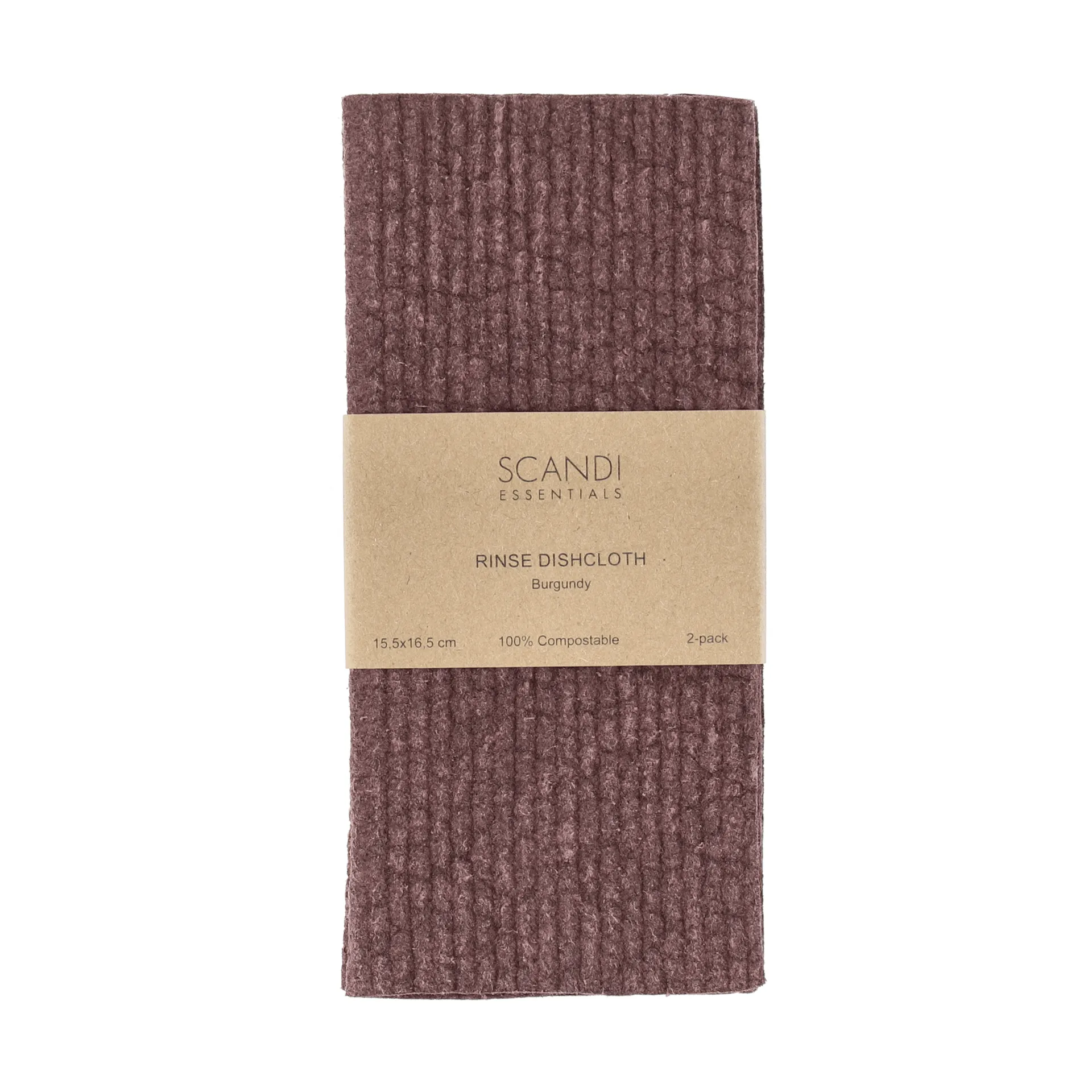 Rinse tiskirätti, Burgundy, 2 kappaletta Scandi Essentials