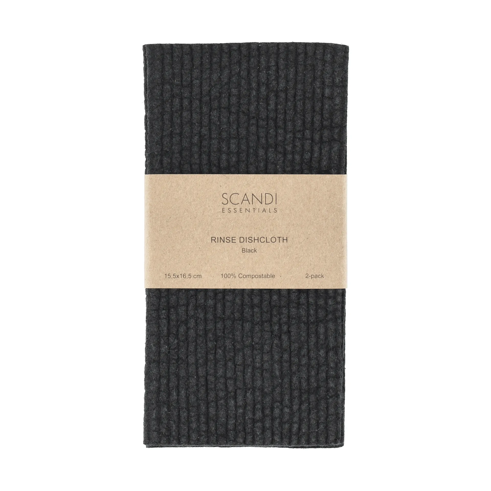 Rinse tiskirätti, Musta, 2-pack Scandi Essentials