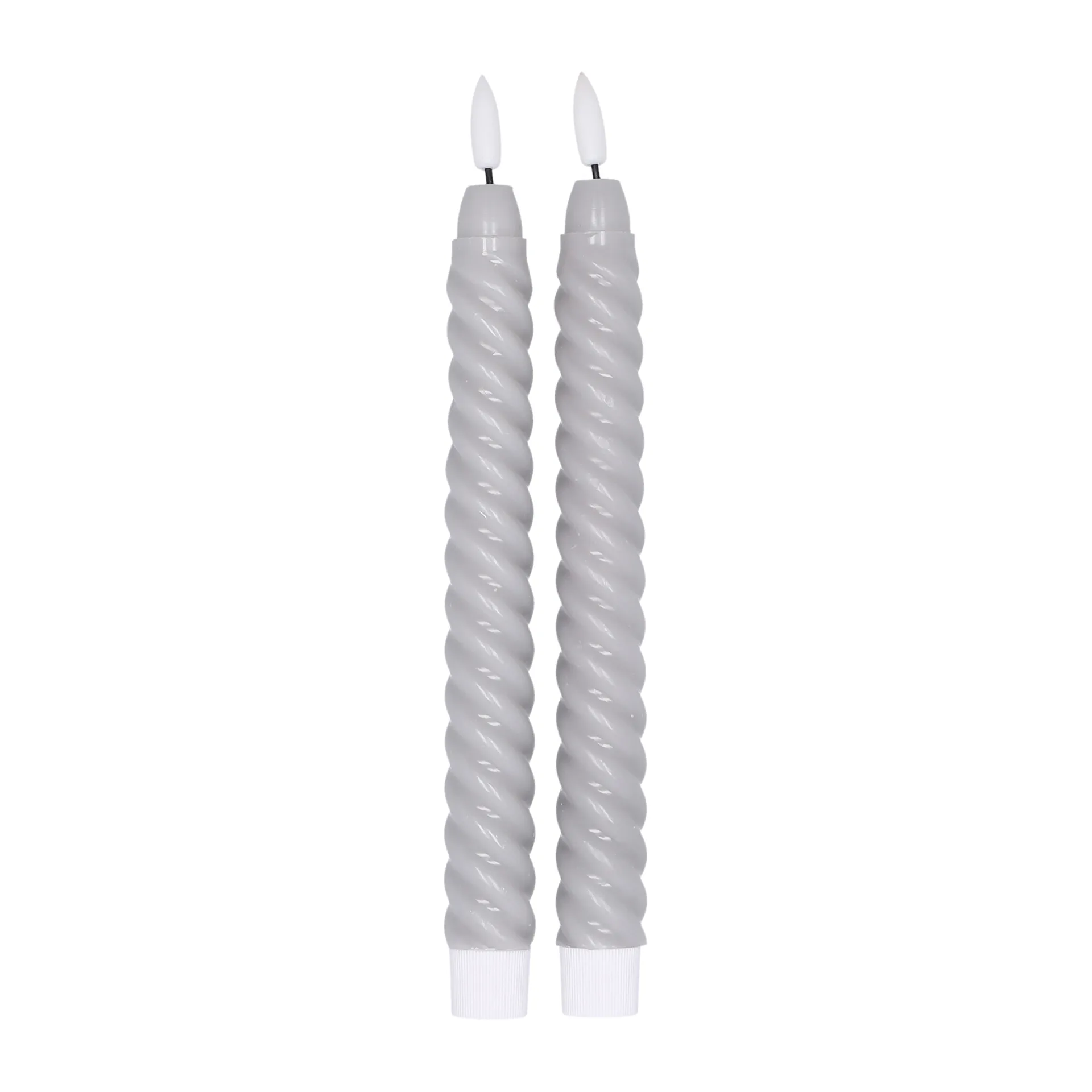 Twisted LED-kynttilä 25 cm 2-pakkaus, Harmaa Scandi Essentials