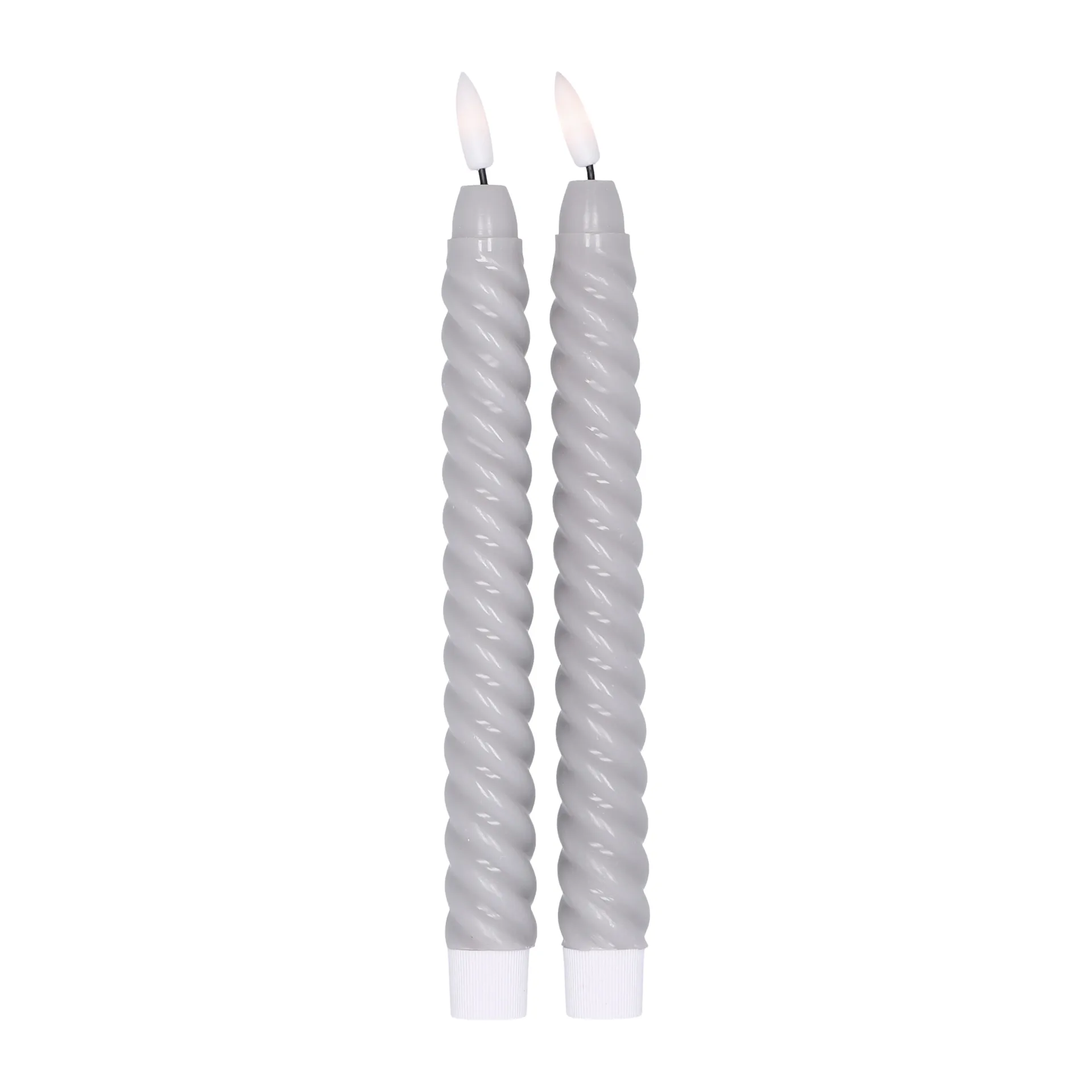 Twisted LED-kynttilä 25 cm 2-pakkaus, Harmaa Scandi Essentials
