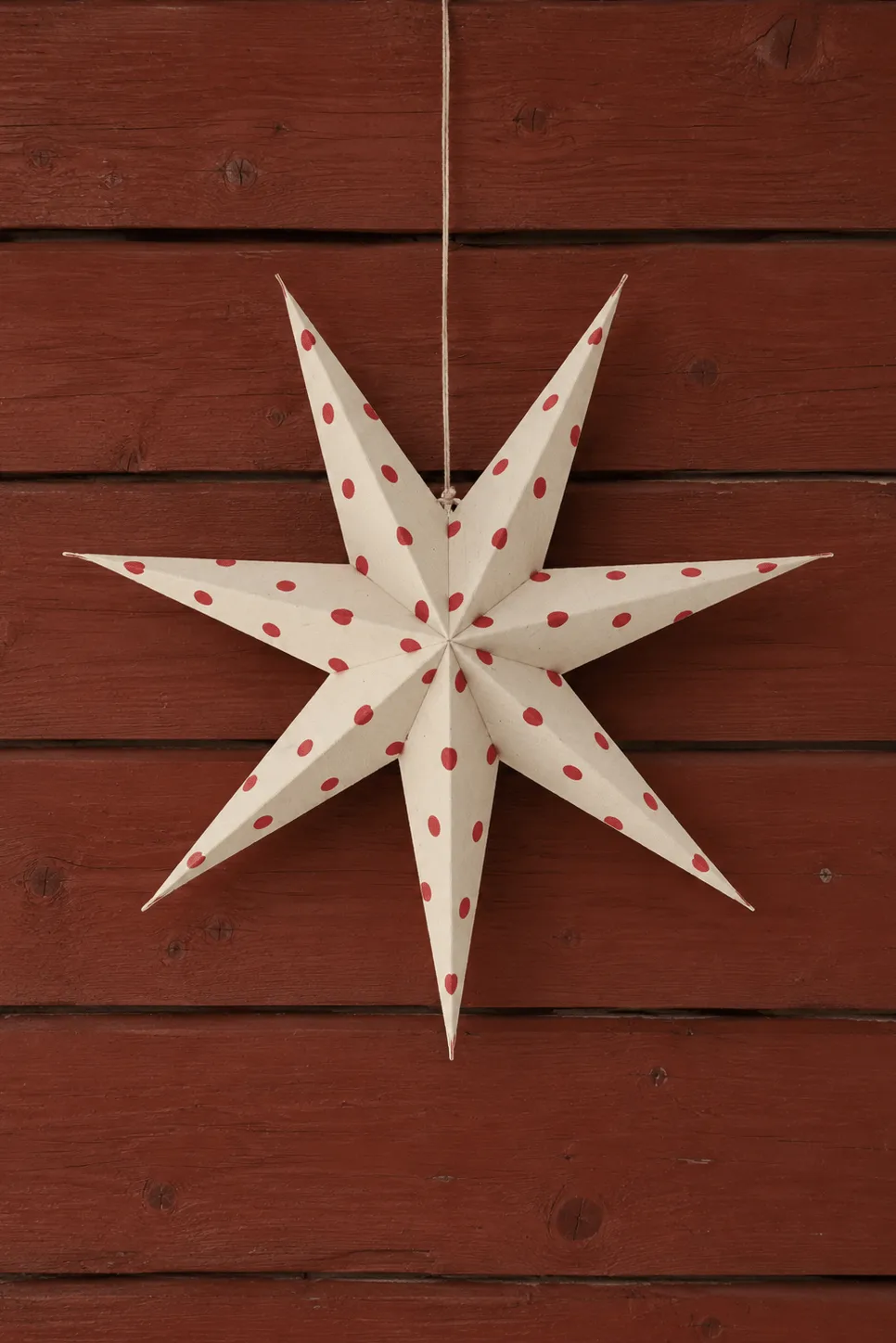 Bare adventtitähti valkoinen-punaiset pisteet, 60 cm Scandi Living